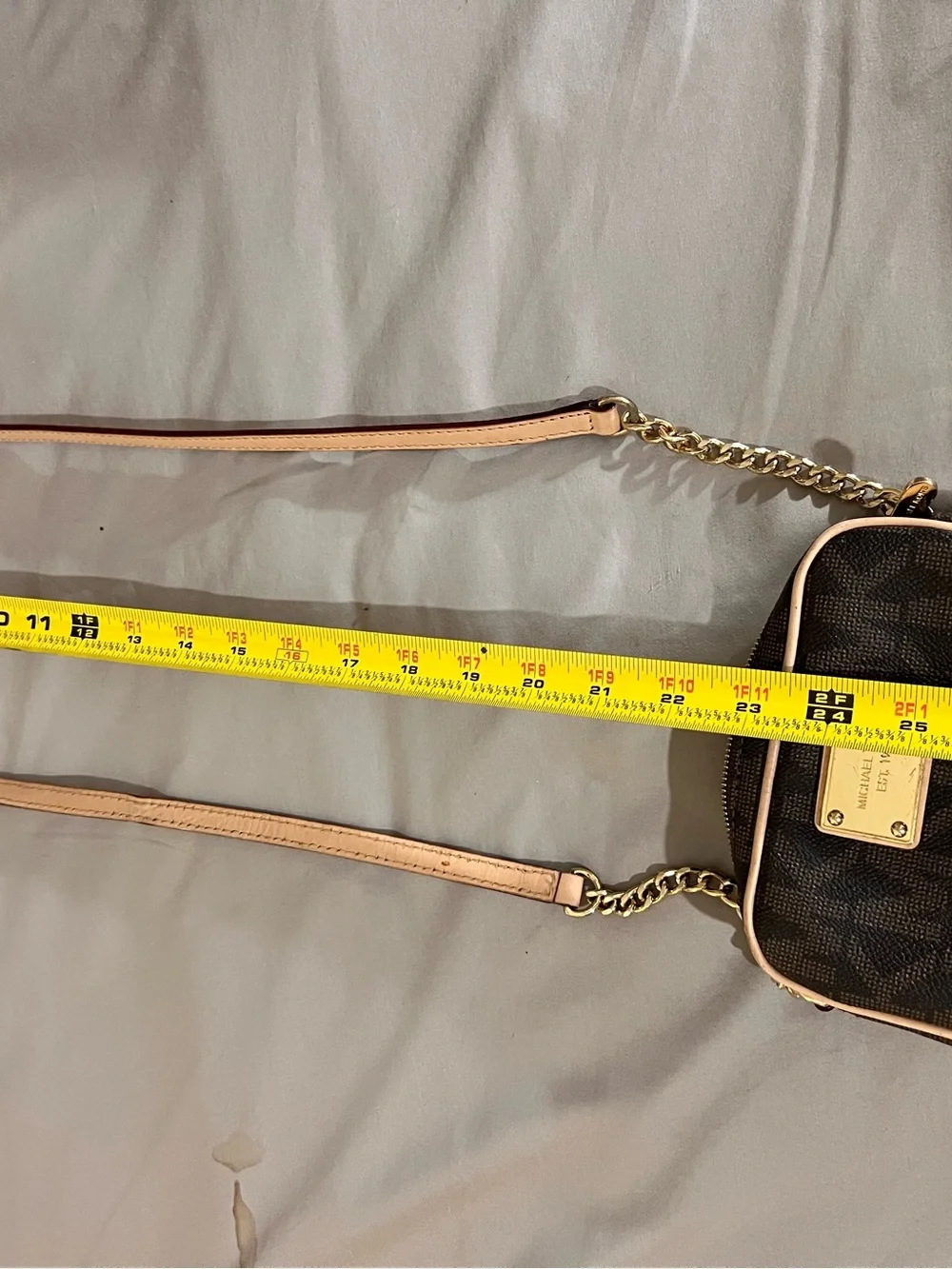 Michael Kors Brown and Tan Logo Crossbody Bag